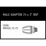 Marley Philmac Male Adaptor 75 x 3 BSP - MM302.75.75
